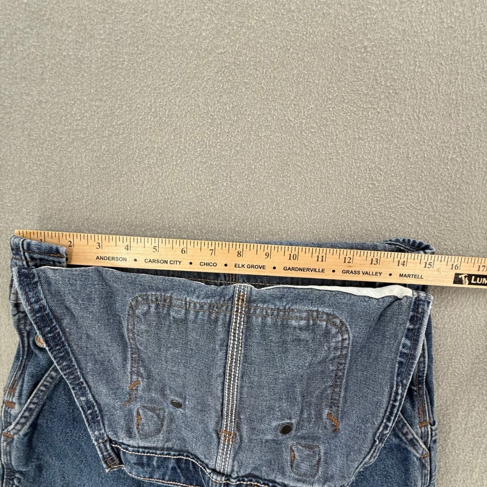 Carhartt Denim Workwear Pockets Bib Overalls Pants Women Small - Picture 5 of 9